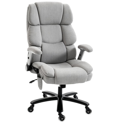 Office Chair, Inflatable Lumbar, Flip-Up Arms, Light Gray