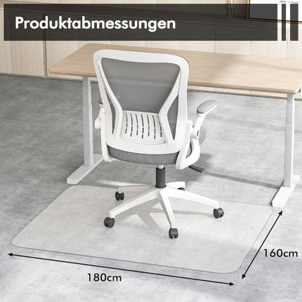 Office Chair Mat 180x160 cm – Clear PVC Floor Protector