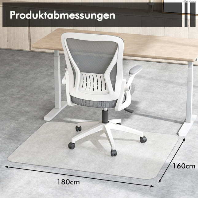 Office Chair Mat 180x160 cm – Clear PVC Floor Protector