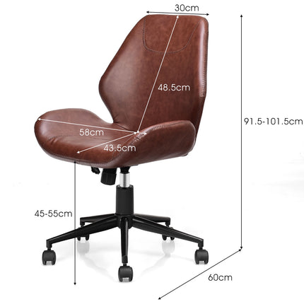 Office Chair, Mid-Back PU, Adjustable Height, Swivel