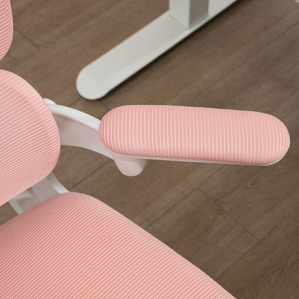 Pink mesh office chair with rocker & height adjustment