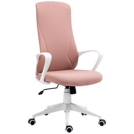 Ergonomic pink office chair, height adjustable, stretch fabric