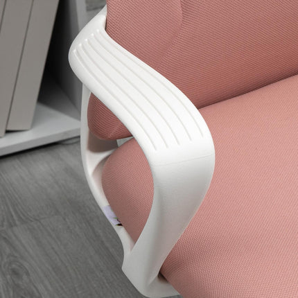 Ergonomic pink office chair, height adjustable, stretch fabric