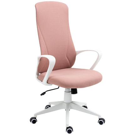Ergonomic pink office chair, height adjustable, stretch fabric
