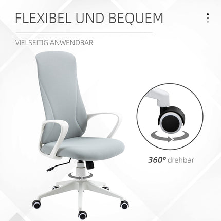 Ergonomic swivel desk chair, height adjustable, light grey
