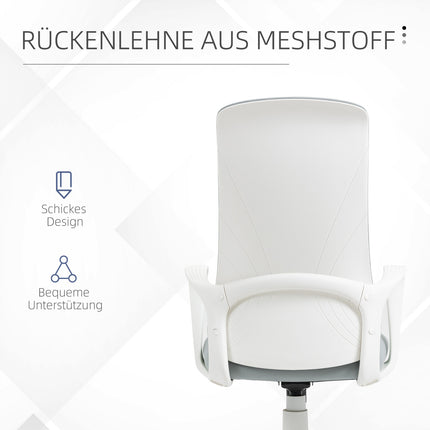 Ergonomic swivel desk chair, height adjustable, light grey
