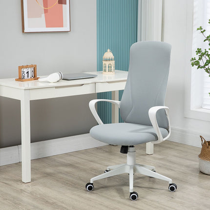 Ergonomic swivel desk chair, height adjustable, light grey