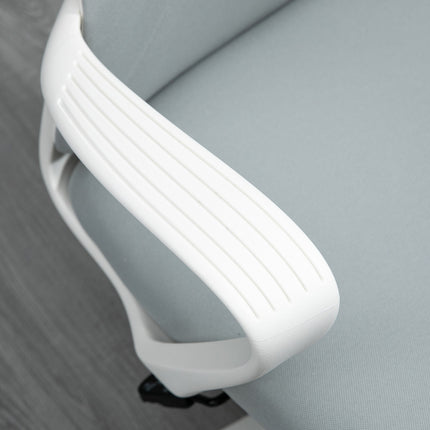 Ergonomic swivel desk chair, height adjustable, light grey