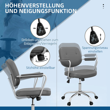 Office chair, rocking function, synthetic leather, adjustable height