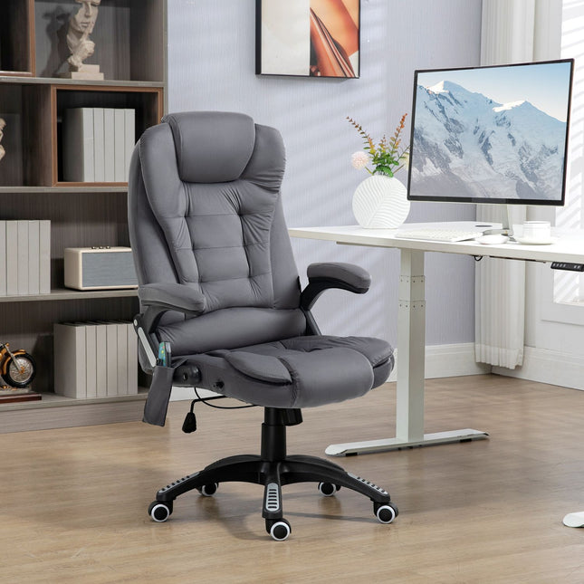 Ergonomic office chair with massage & heating, dark grey