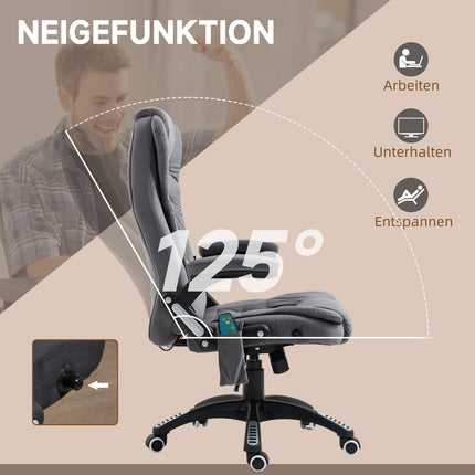 Ergonomic office chair with massage & heating, dark grey