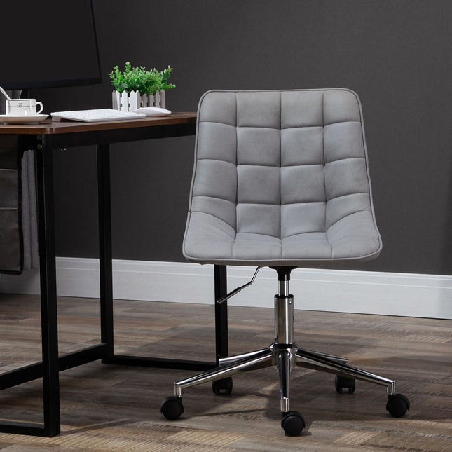 Office chair, 360° rotatable, microfibre, light grey, 60x60x90 cm