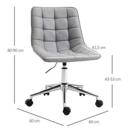 Office chair, 360° rotatable, microfibre, light grey, 60x60x90 cm