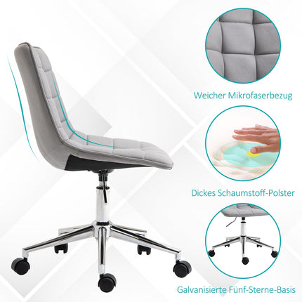 Office chair, 360° rotatable, microfibre, light grey, 60x60x90 cm