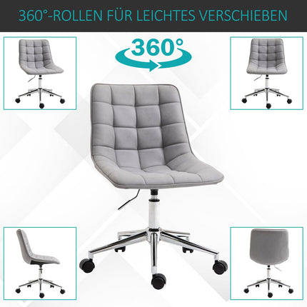Office chair, 360° rotatable, microfibre, light grey, 60x60x90 cm