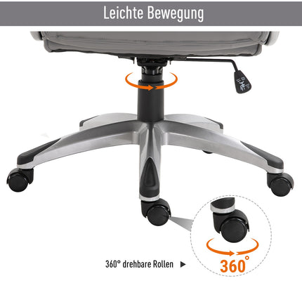 Ergonomic office chair in faux leather - adjustable, swivel, with headrest