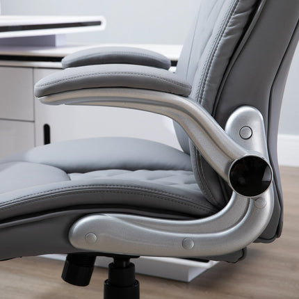 Ergonomic office chair in faux leather - adjustable, swivel, with headrest