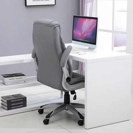 Ergonomic office chair in faux leather - adjustable, swivel, with headrest