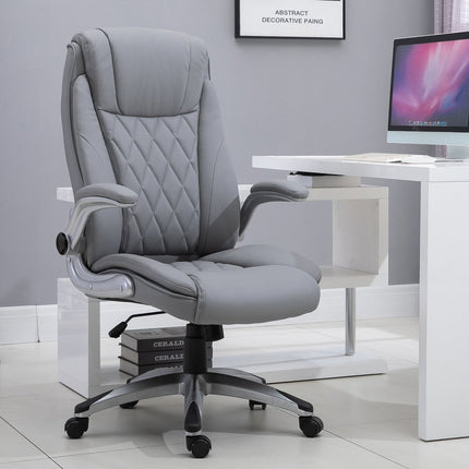 Ergonomic office chair in faux leather - adjustable, swivel, with headrest