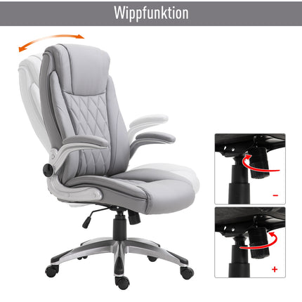Ergonomic office chair in faux leather - adjustable, swivel, with headrest