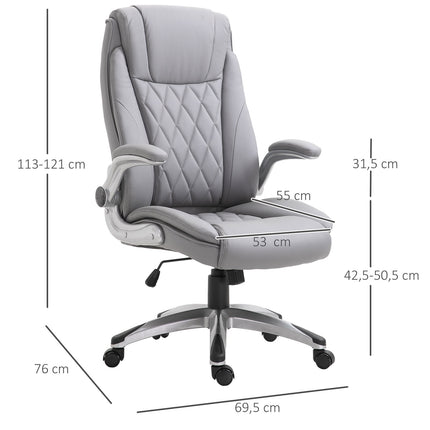 Ergonomic office chair in faux leather - adjustable, swivel, with headrest
