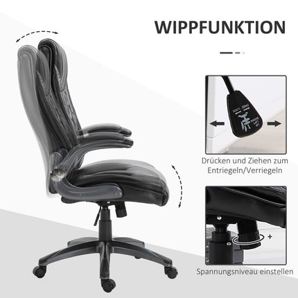 Ergonomic office chair, swivel - adjustable height, black