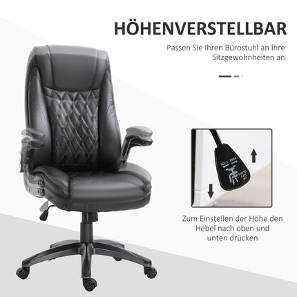 Ergonomic office chair, swivel - adjustable height, black