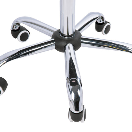 White adjustable office chair - swivel, metal base, PU leather