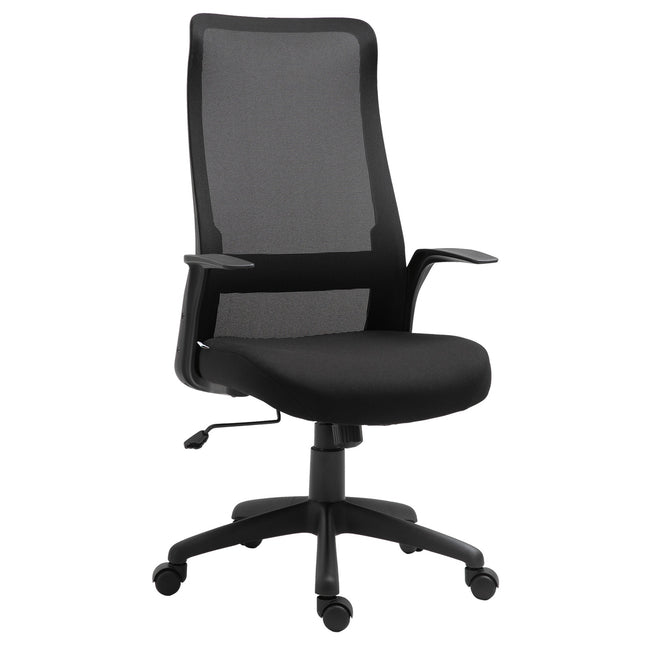 Ergonomic swivel office chair, adjustable height, black