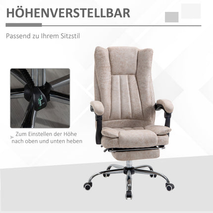 Reclining office chair, microfiber, adjustable height, beige