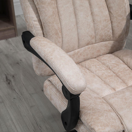 Reclining office chair, microfiber, adjustable height, beige