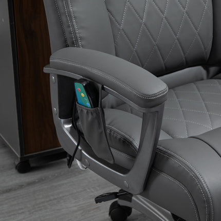 Ergonomic office chair in gray artificial leather with massage