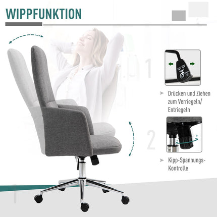 Ergonomic gray office chair, rotatable & adjustable height