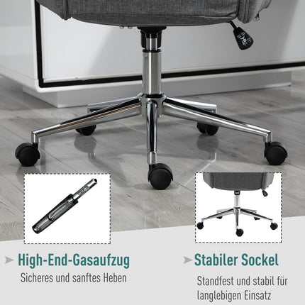Ergonomic gray office chair, rotatable & adjustable height