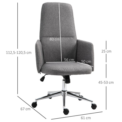 Ergonomic gray office chair, rotatable & adjustable height