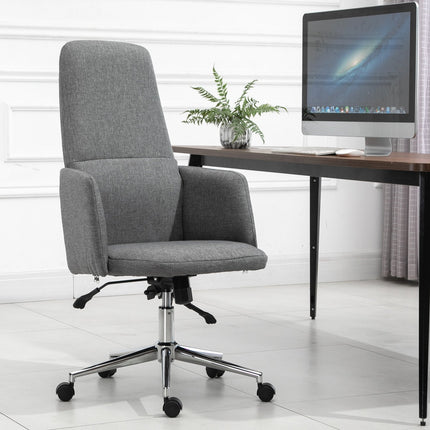 Ergonomic gray office chair, rotatable & adjustable height