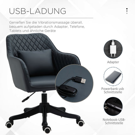 Office chair with massage, vibration, lumbar support, anthracite