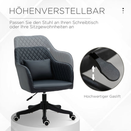 Office chair with massage, vibration, lumbar support, anthracite