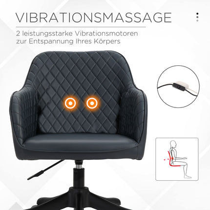 Office chair with massage, vibration, lumbar support, anthracite