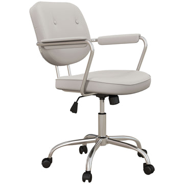 Beige office chair, rocking, artificial leather, swivel, 120 kg load