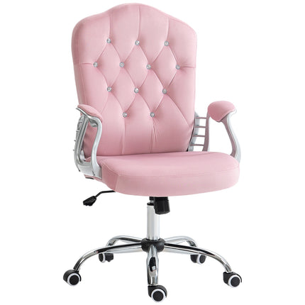 Ergonomic pink office chair for women, height adjustable