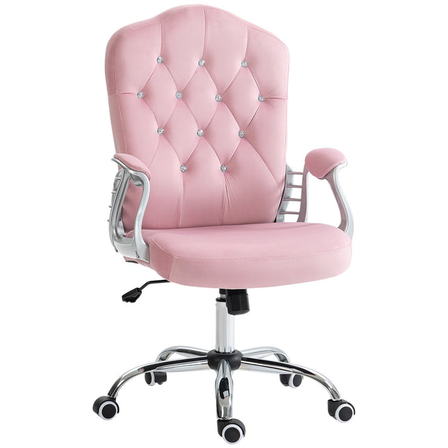 Ergonomic pink office chair for women, height adjustable