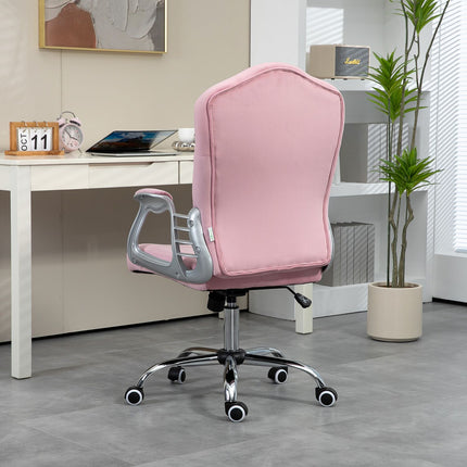 Ergonomic pink office chair for women, height adjustable