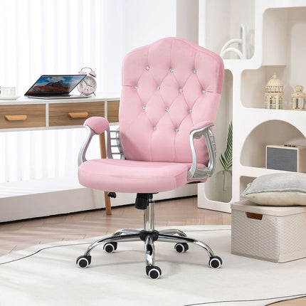 Ergonomic pink office chair for women, height adjustable