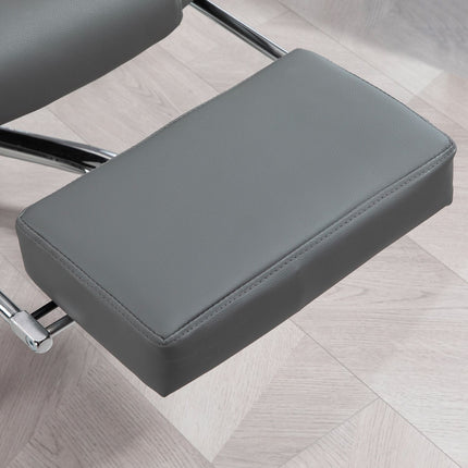 Office Chair with Footrest, Adjustable Backrest, Grey