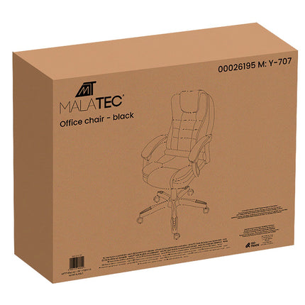 Office Chair with Footrest, Black, Adjustable Height