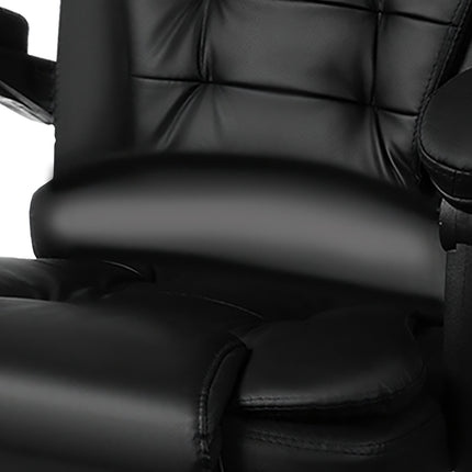 Office Chair with Footrest, Black, Adjustable Height