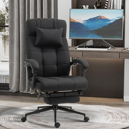 Office Chair with Footrest, Ergonomic Swivel Chair, Black
