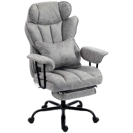Office Chair with Massage, Heat, Footrest, Lumbar Support, Grey
