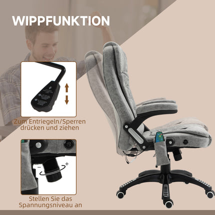 Ergonomic office chair with heating and massage, adjustable height